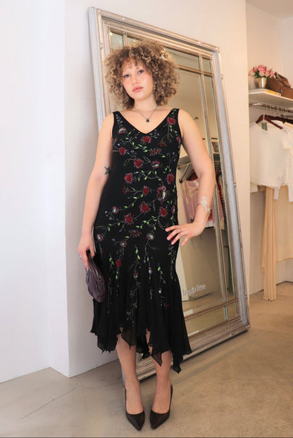 Nocturne Silk Beaded Gown