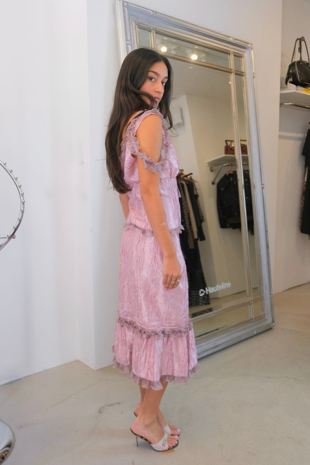 Crushed Satin Bow Top