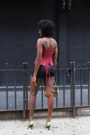Julia Halterneck Corset Top Red