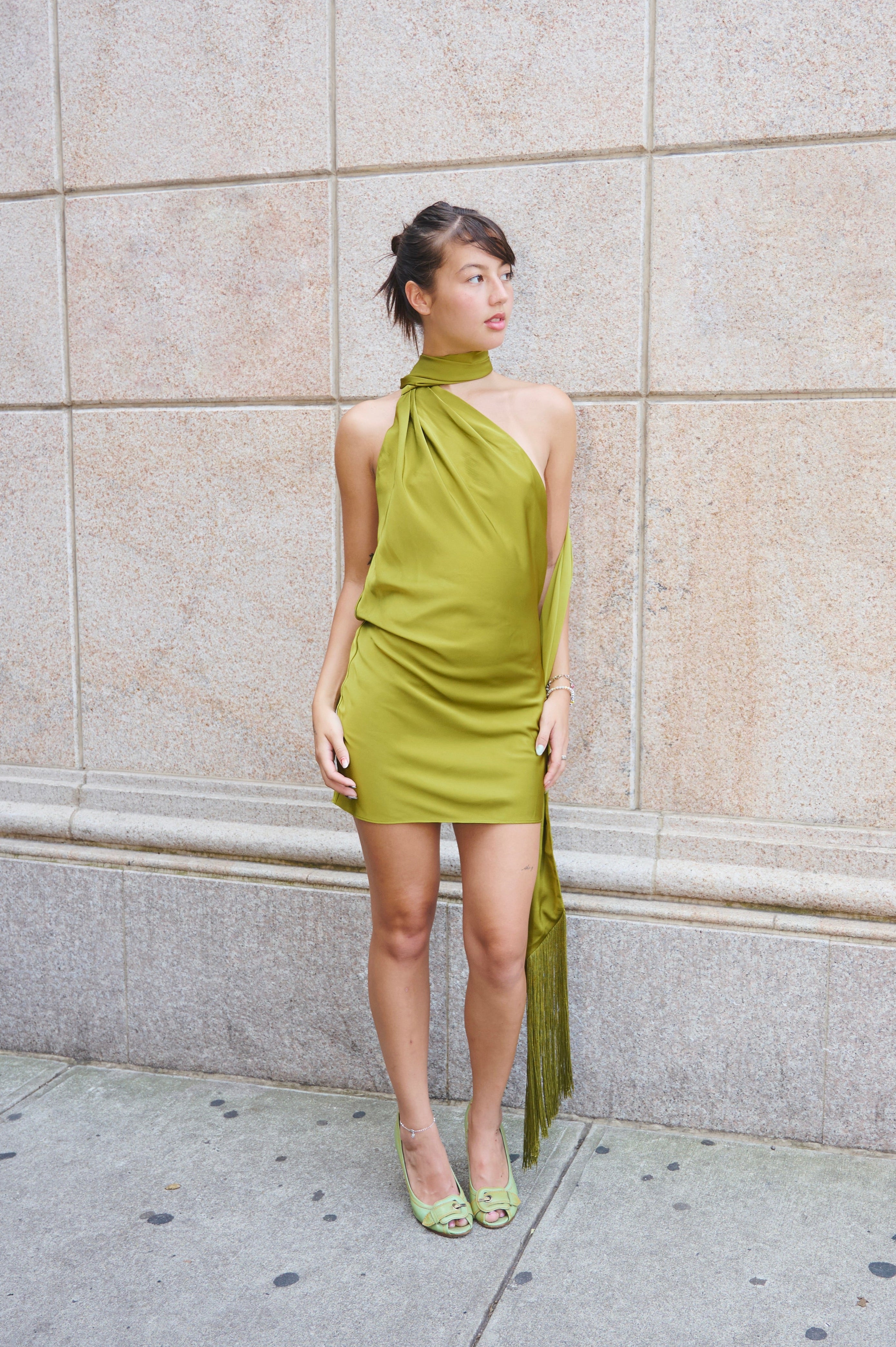 rat and boa one shoulder dress Sirena Dress Pink