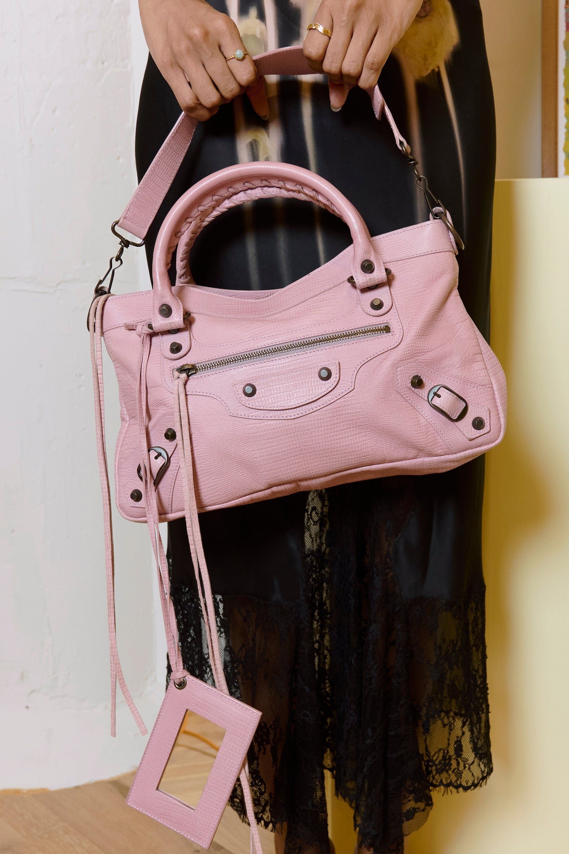 Hotelkalingaashok Balenciaga Pink Mini City Bag Hotelkalingaashok