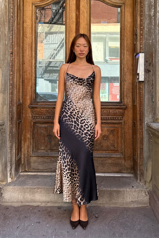 Vintage Roberto Cavalli FW2000 Runway Leopard Print Dress