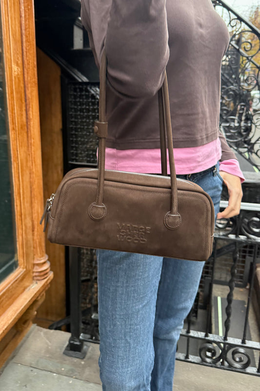 Soft Boston Baguette Bag in Hush Nubuck (Final Sale)