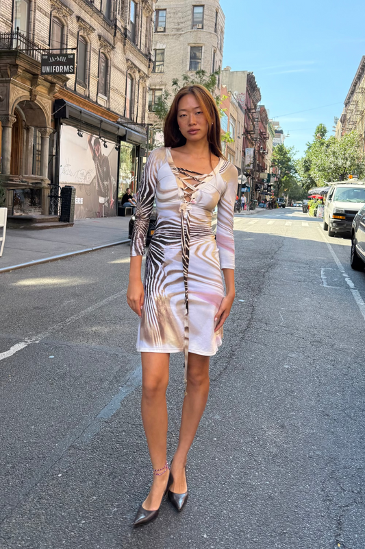 Vintage Roberto Cavalli Lace Up Midi Dress