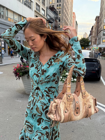 Vintage Roberto Cavalli Teal Midi Dress