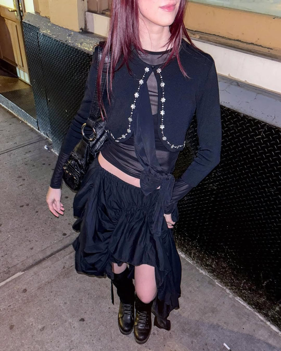 Venus Maxi Skirt in Black seen on you