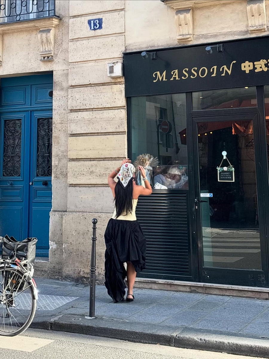 Venus Maxi Skirt in Black seen on you
