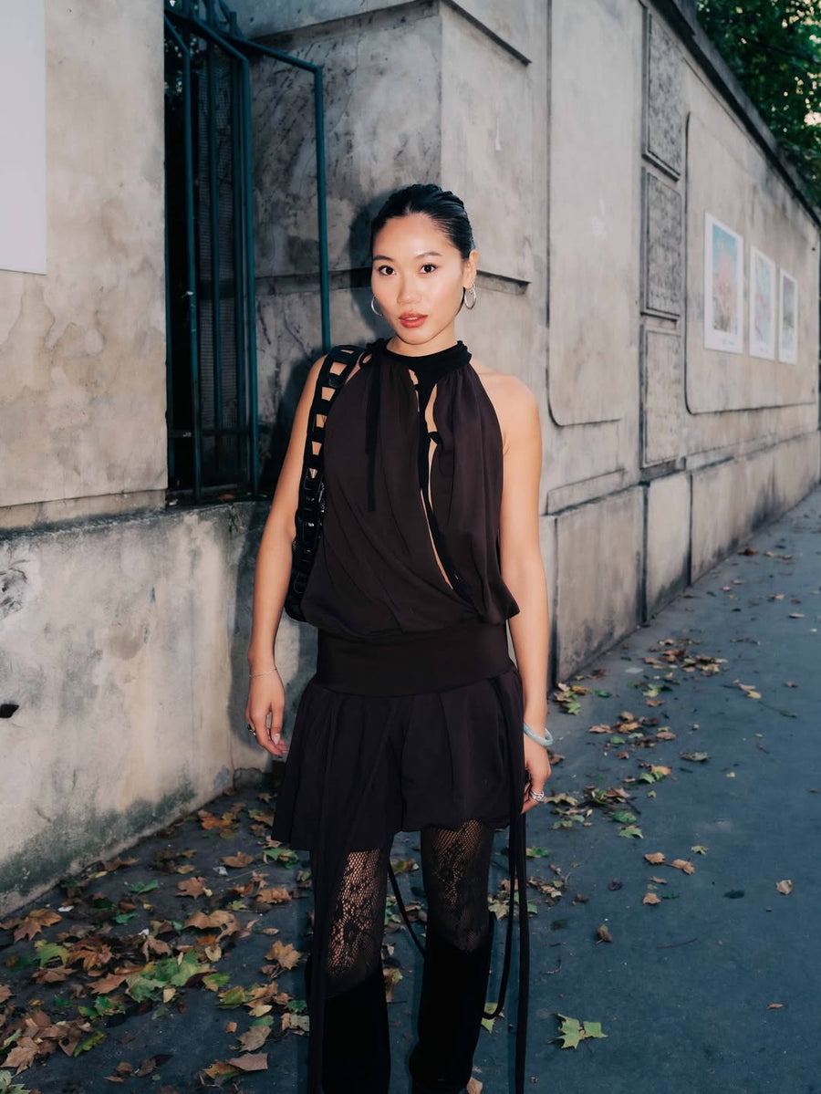 Jersey Neckholder Balloon Dress seen on you