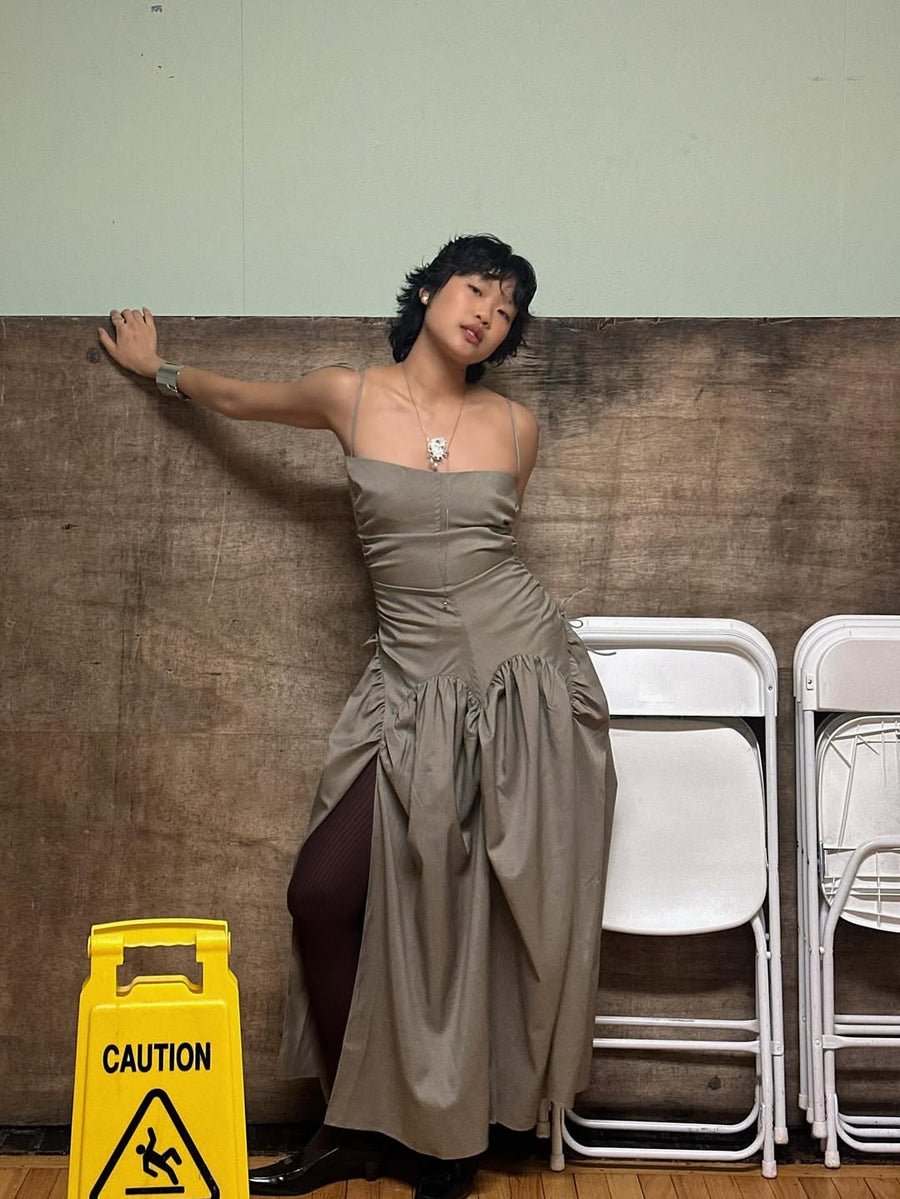 Grey Bubble Maxi Dress seen on you