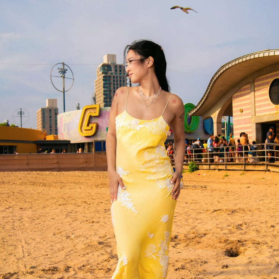 Eloise Dress in Yellow seen on you