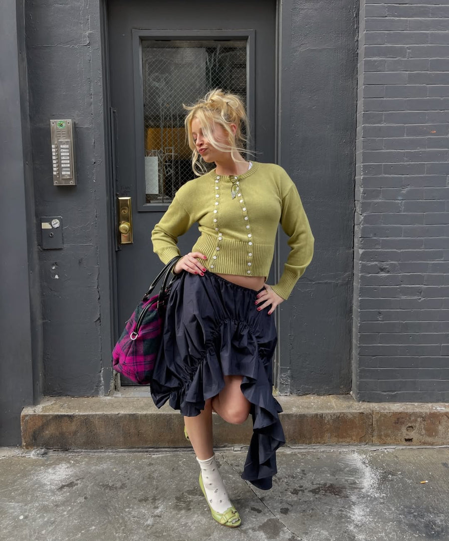 Venus Maxi Skirt in Black seen on you