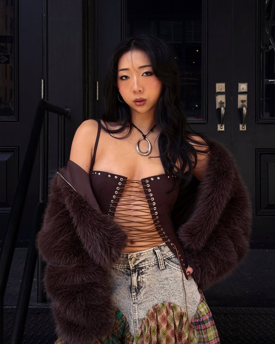 Devil's Delight Corset Brown seen on you