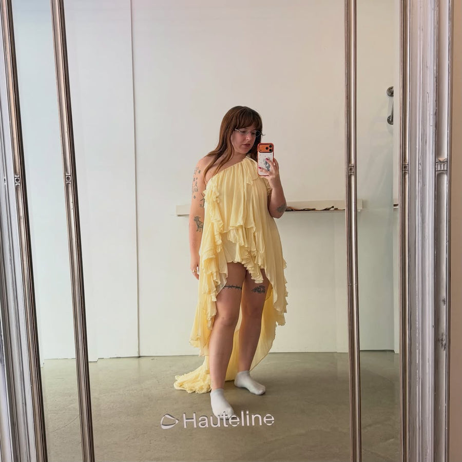 Violet Dress in Butter Yellow seen on you