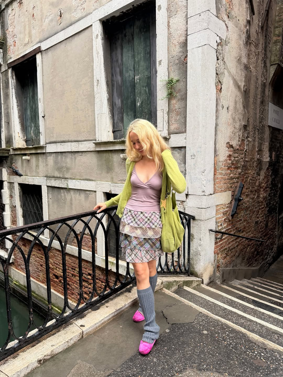 Multi Plaid Chiffon Top seen on you