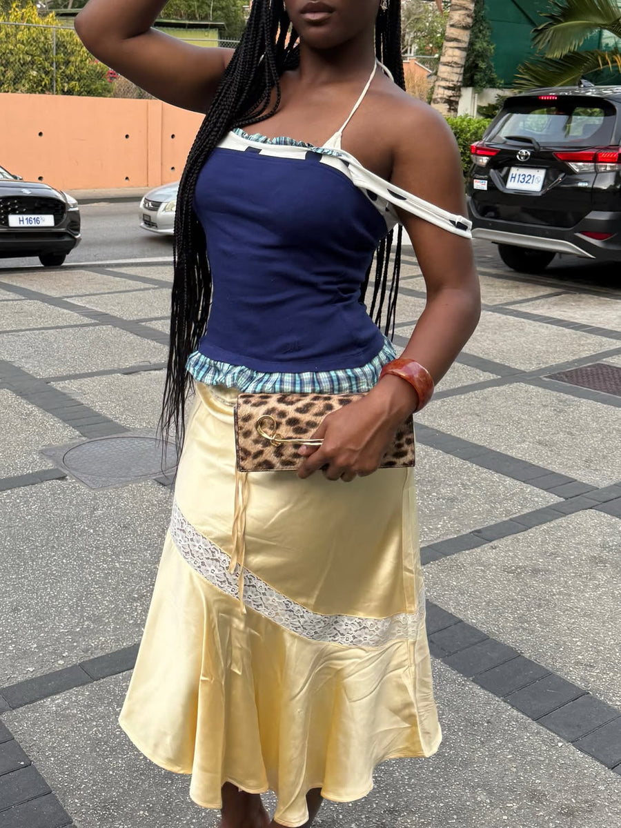 Delphia Satin Midi Skirt seen on you