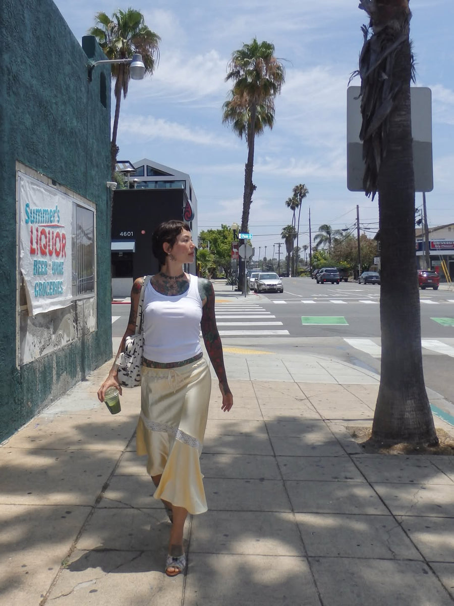 Delphia Satin Midi Skirt seen on you