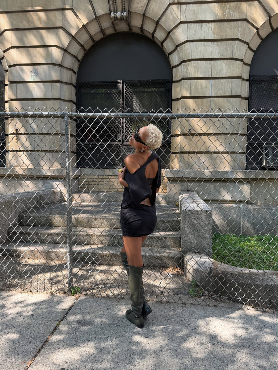 Uzu Dress in Charcoal seen on you