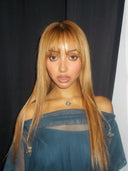 @PinkPantheress wearing the Ophelia Necklace Stack in Silver, styled for a performance. 