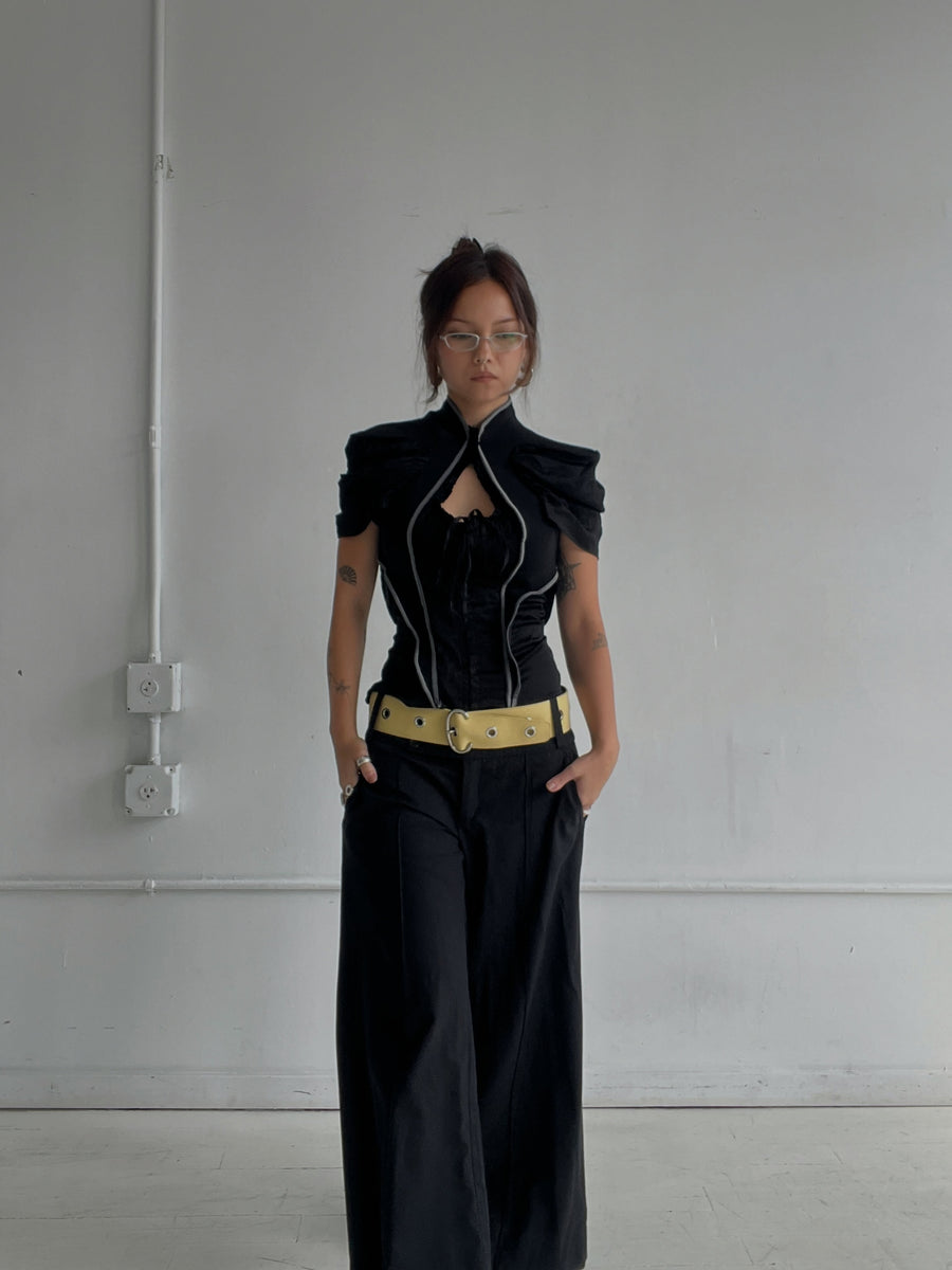 Open Heart Top in Black seen on you
