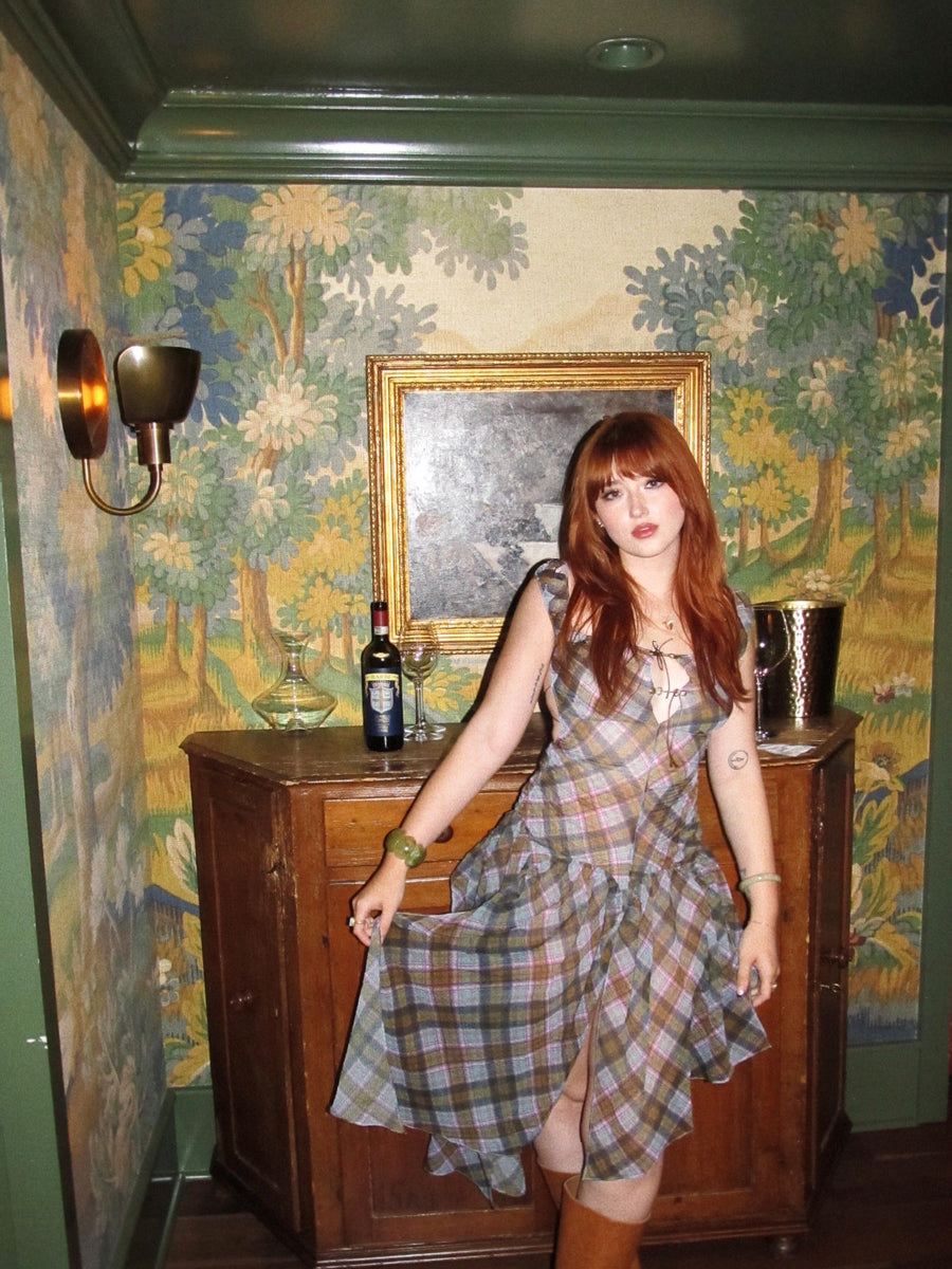 Plaid Puff Dress in Kaleido seen on you