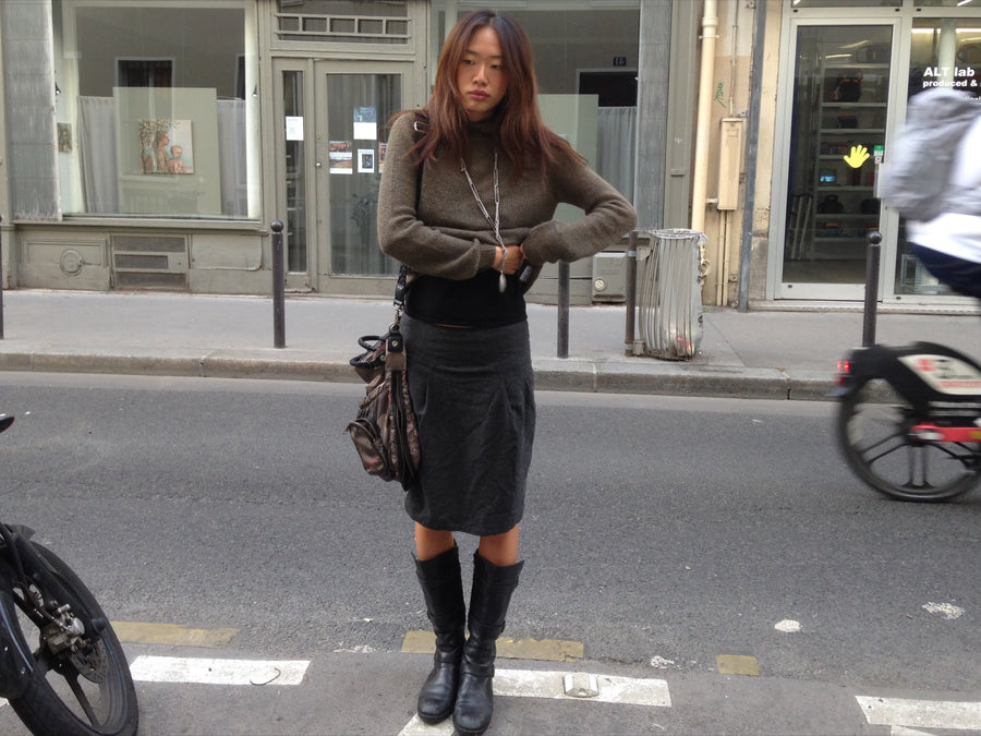 Rosa Sweater in Olive seen on you