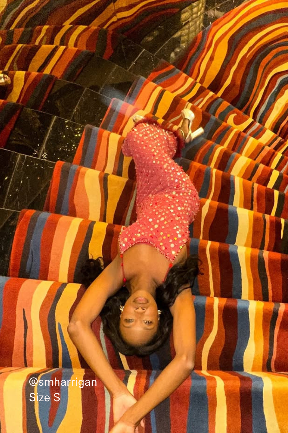 Fishnet Maxi Dress in Red