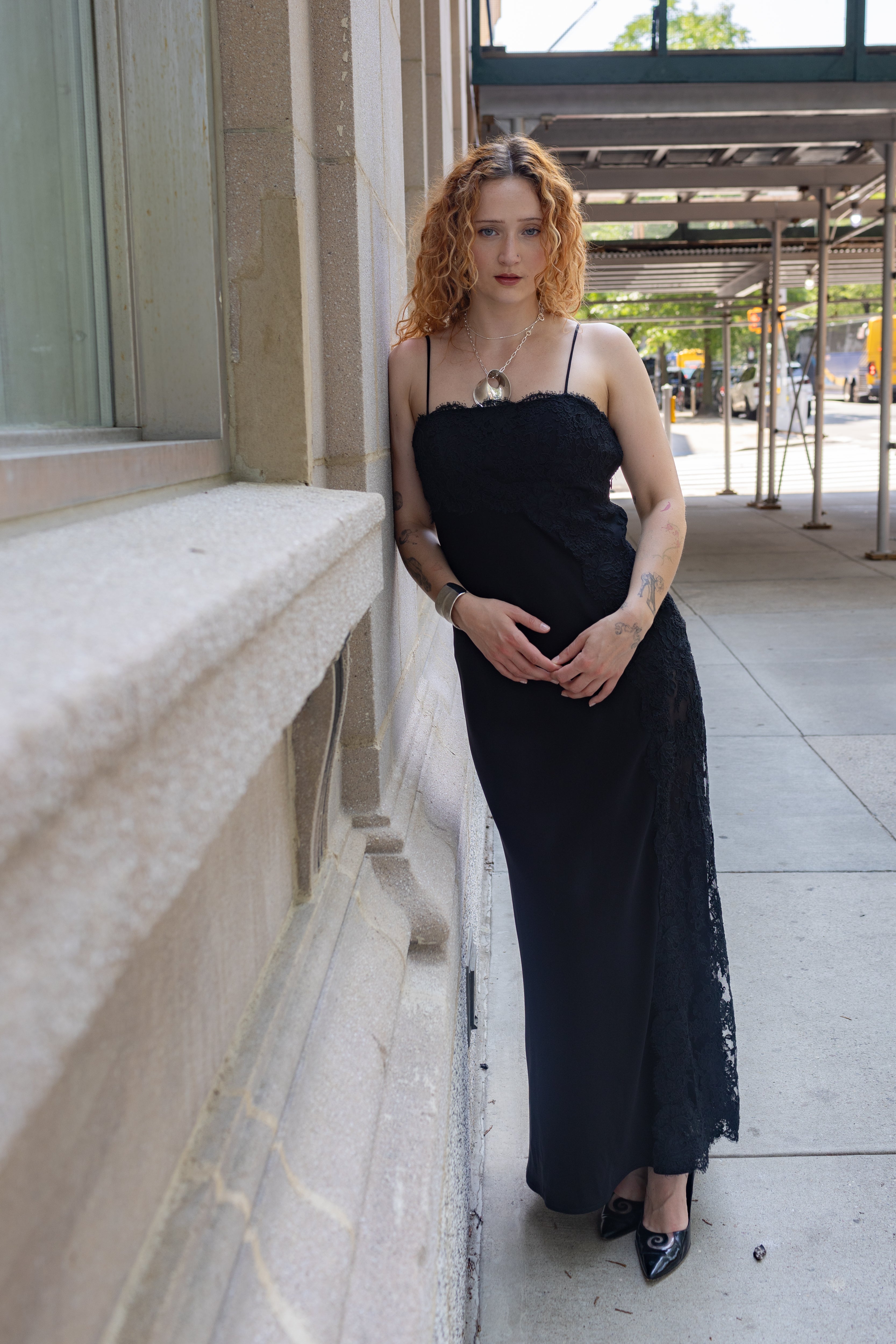 Select Vintage Black Lace Maxi Dress