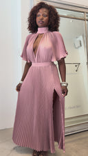 Anais Split Gown in Powdered Rose
